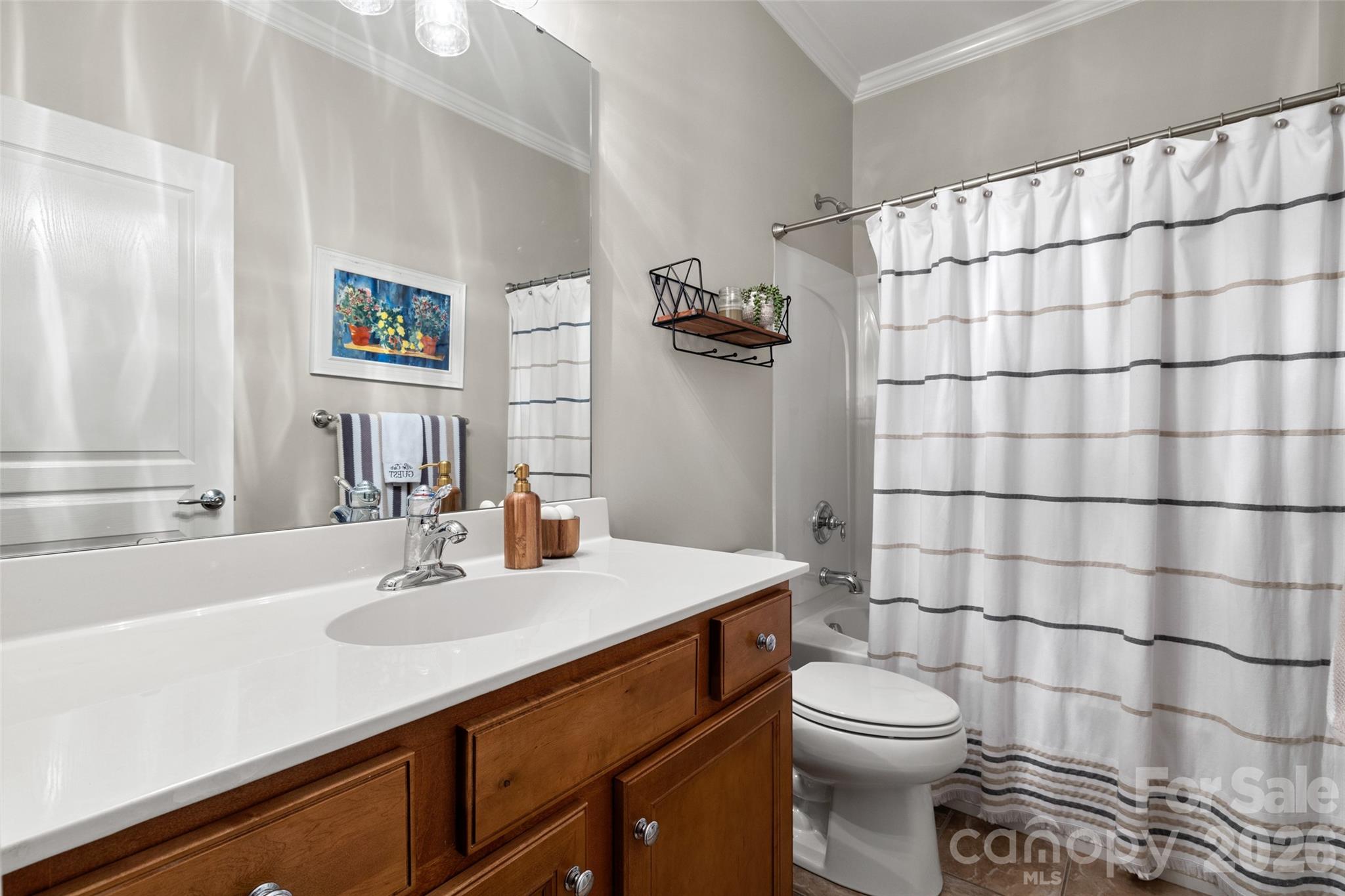 10564 Bethpage Drive Fort Mill, SC 29707 - Photo 23 of 47 a bathroom with a sink a toilet and shower curtain