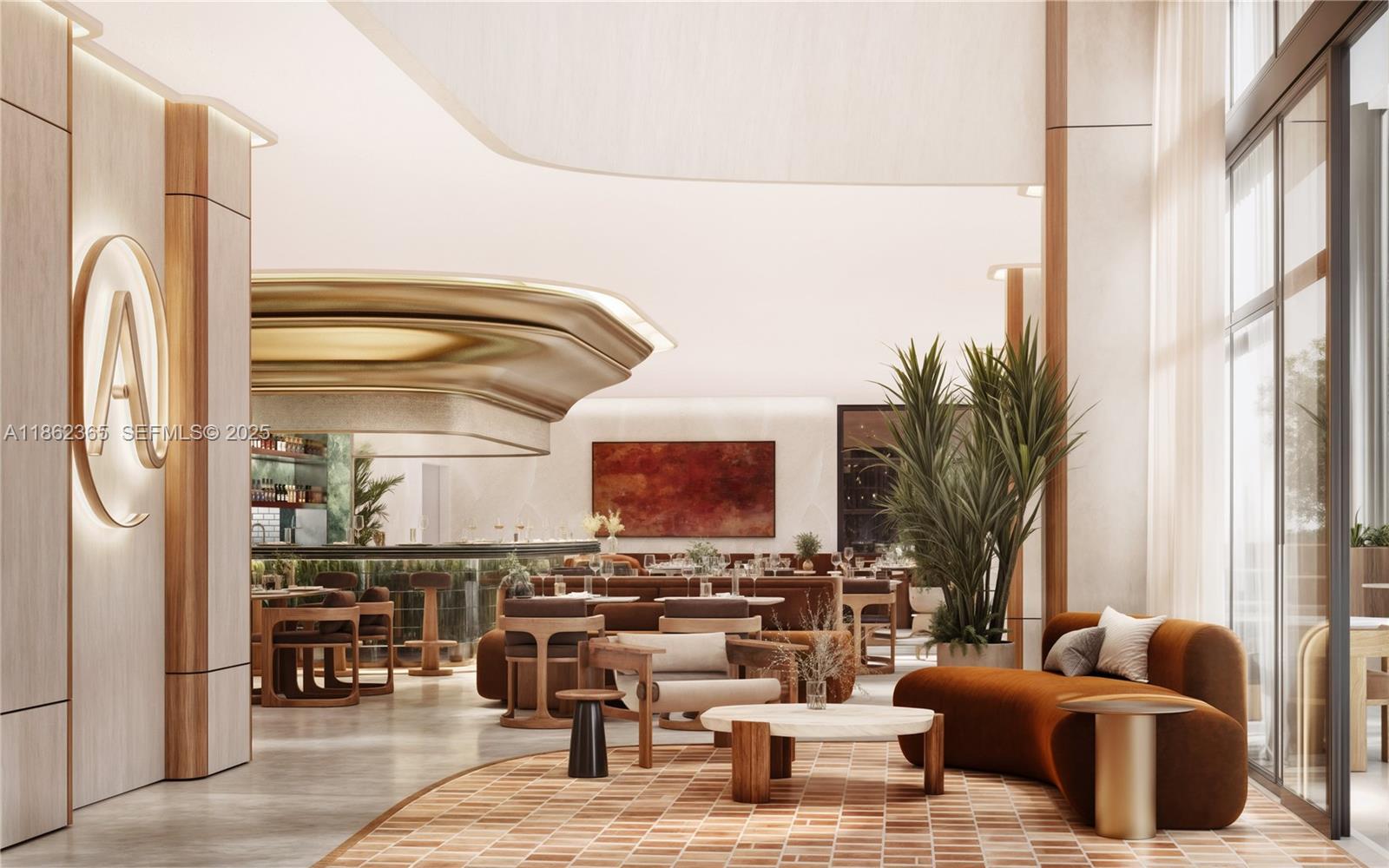 1265 Southwest 22nd Street, Unit 711/712 Miami, FL 33145 - Photo 16 of 16 a living room with patio furniture and a floor to ceiling window