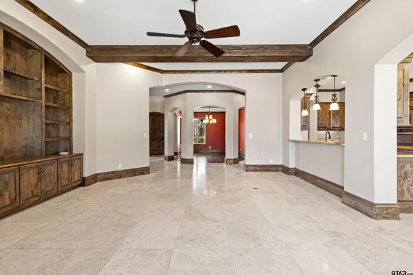 a view of a bathroom from a hallway
