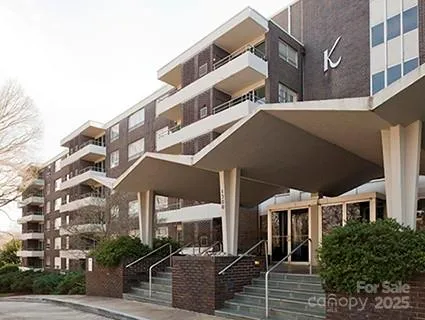 a front view of a building with street