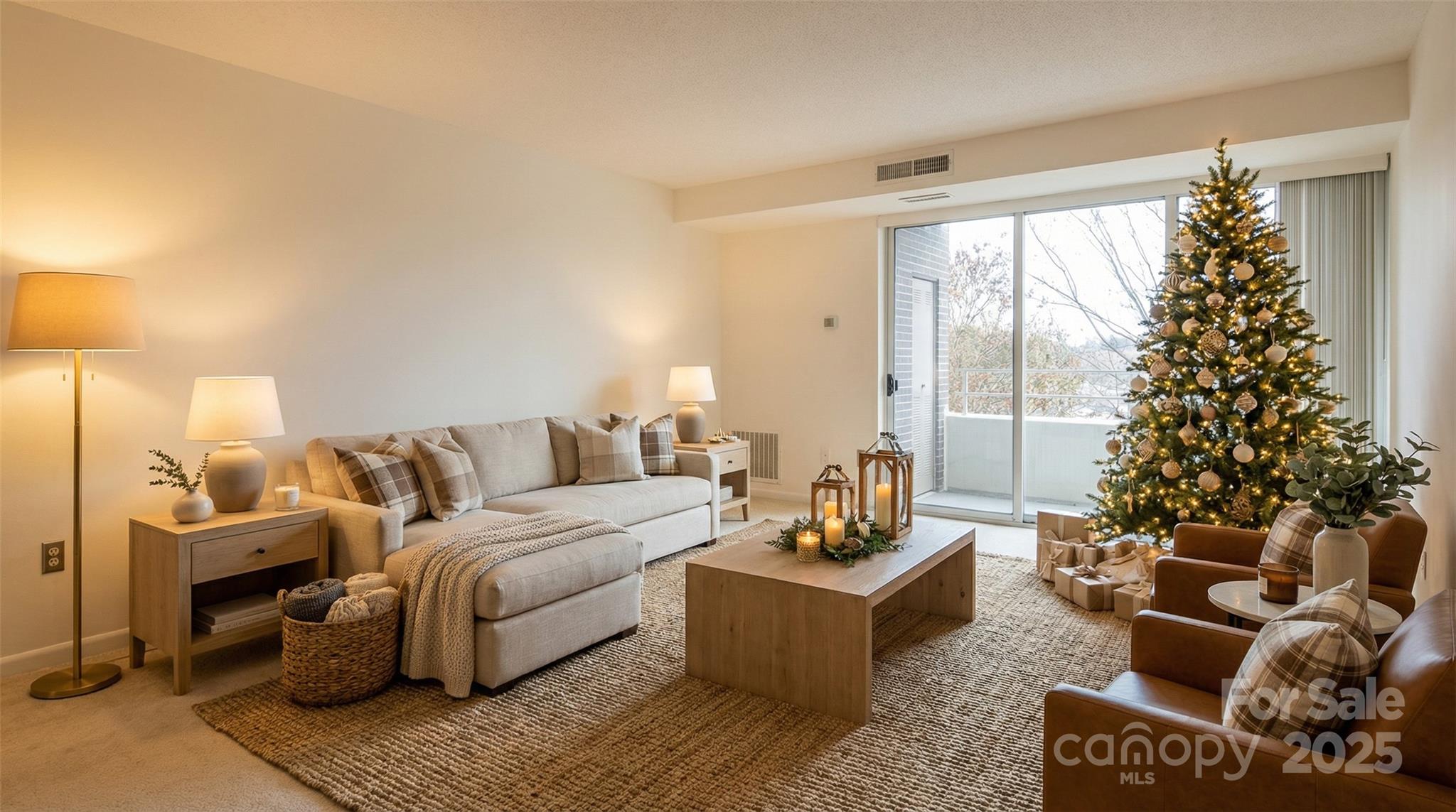 1300 Reece Road, Unit 302 Charlotte, NC 28209 - Photo 5 of 23 a living room with furniture plant and a large window