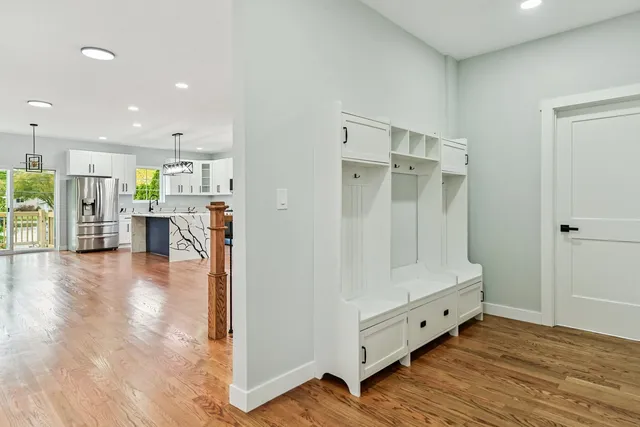 a view of livingroom with furniture and wooden floor