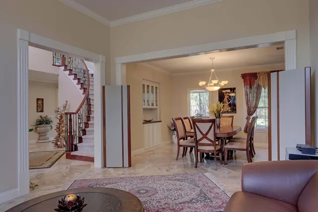 a view of a livingroom and dining room