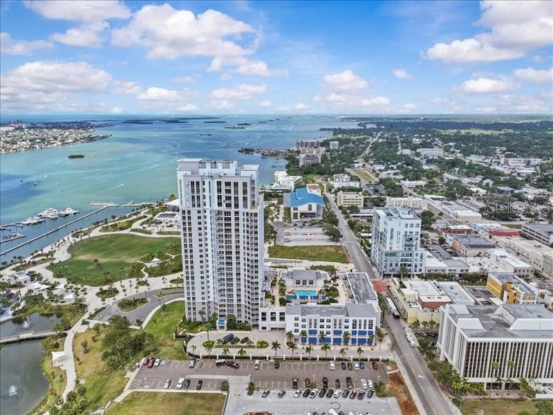 331 Cleveland Street, Unit 806 Clearwater, FL 33755 - Photo 52 of 83 a view of a city with an ocean view