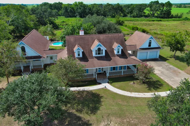 an aerial view of a house
