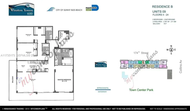 $825,000 | 210 174th Street, Unit 1909, Sunny Isles Beach, FL 33160