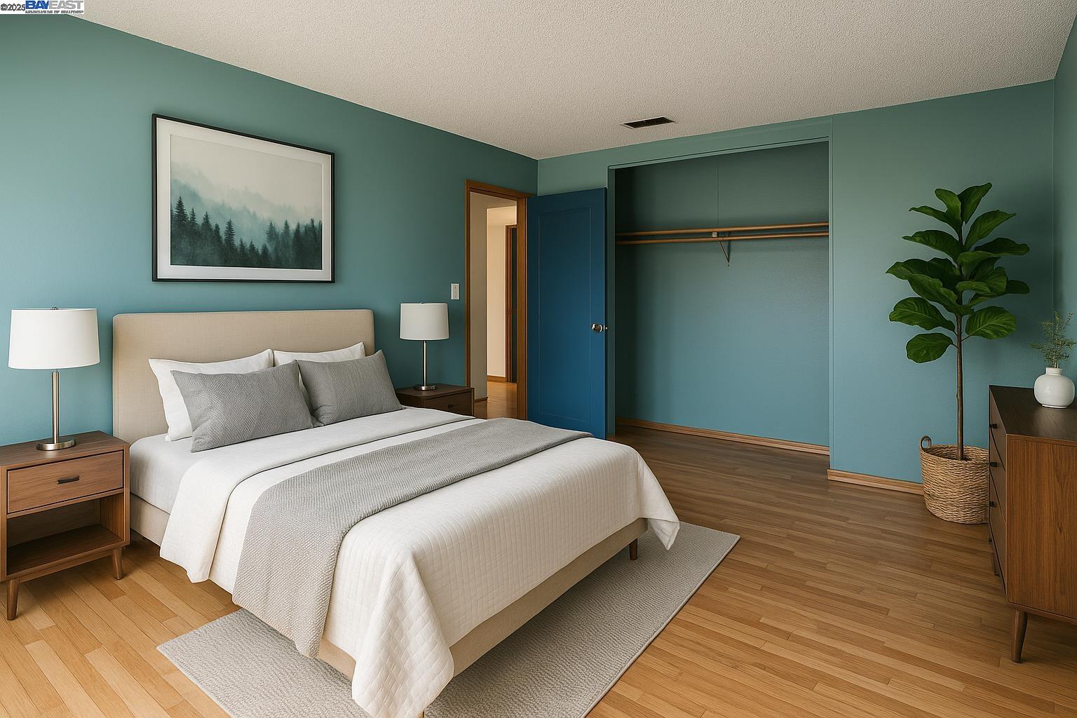 419 Turner Drive, Unit 2 #3 #6 Benicia, CA 94510 - Photo 3 of 3 a bedroom with bed and a potted plant