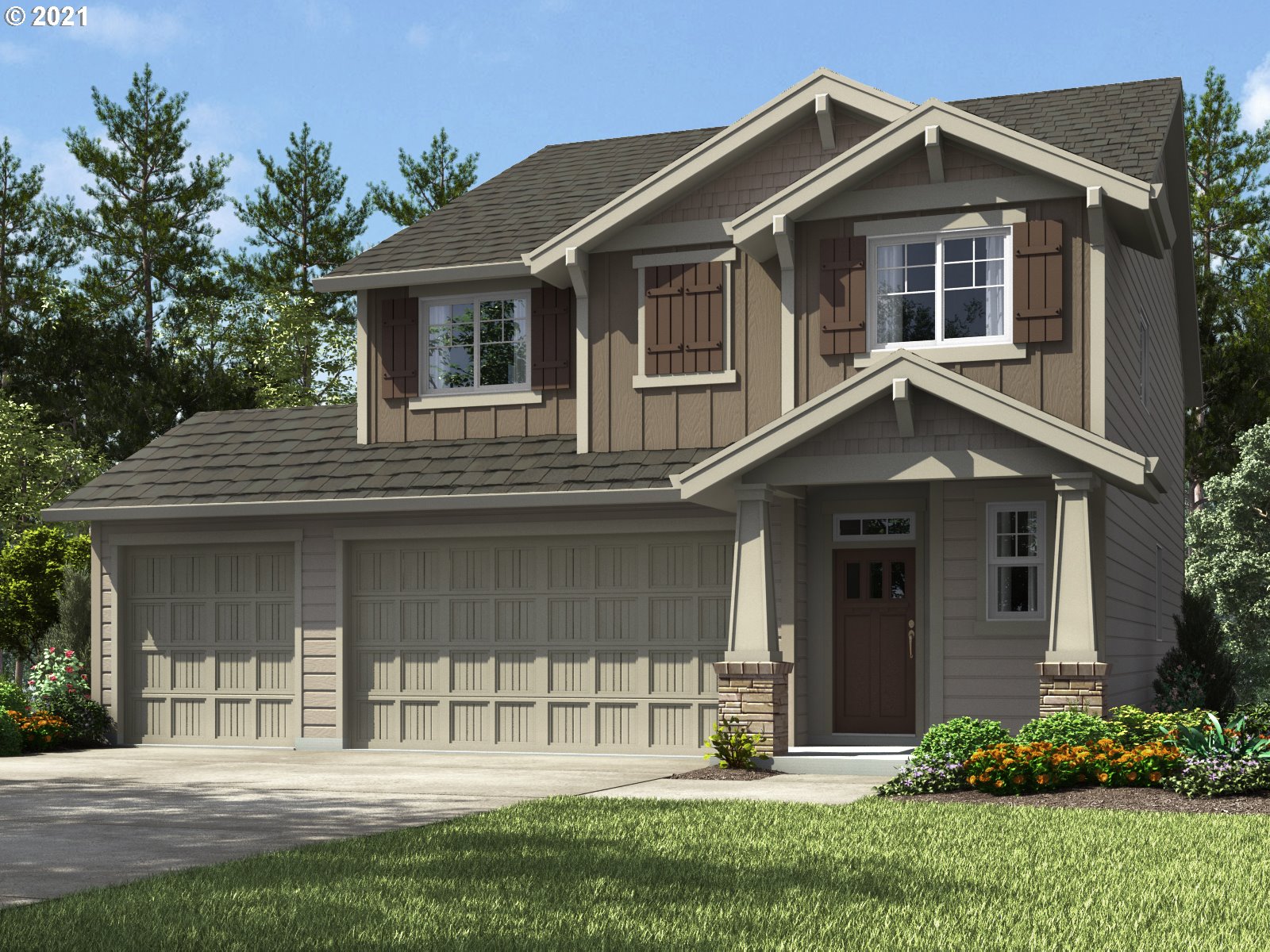 4250 South 38th Way Ridgefield, WA 98642 - Photo 1 of 3 a front view of a house with a yard