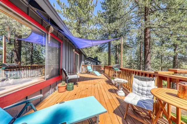 a view of a chairs and tables in the balcony