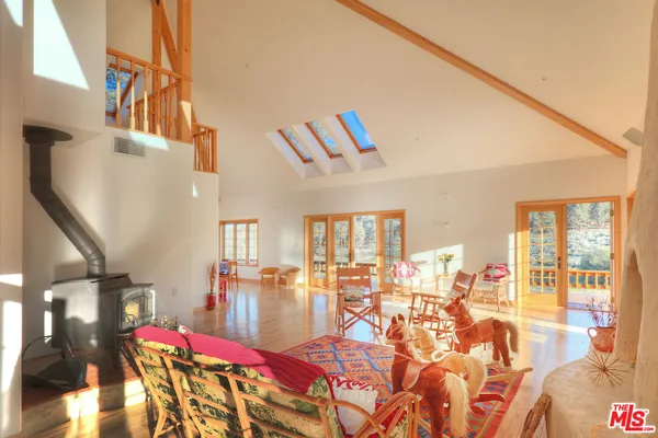 a view of a living room with furniture