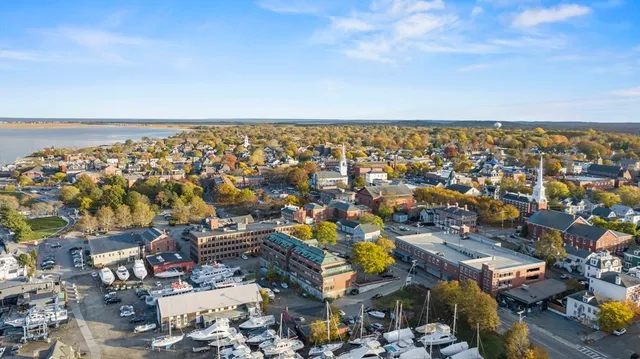 an aerial view of a city with houses