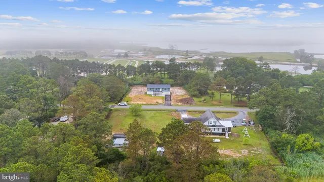 a view of a lake with a city