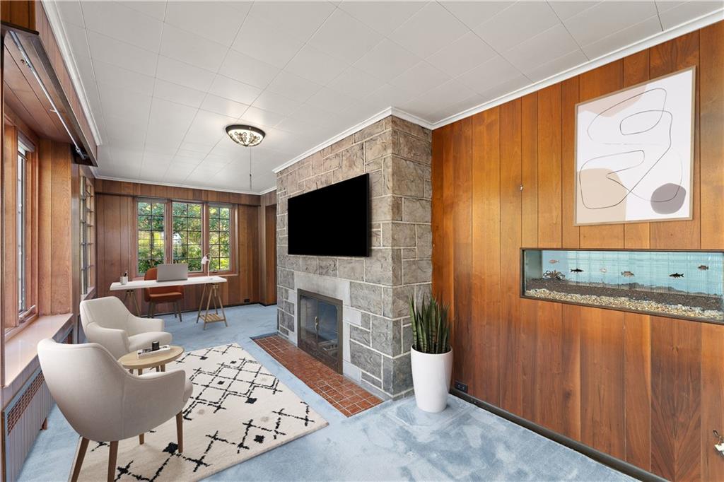 6 Churchill Road Pittsburgh, PA 15235 - Photo 16 of 42 a living room with furniture and a flat screen tv