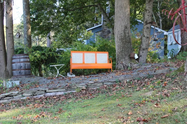 a view of a backyard