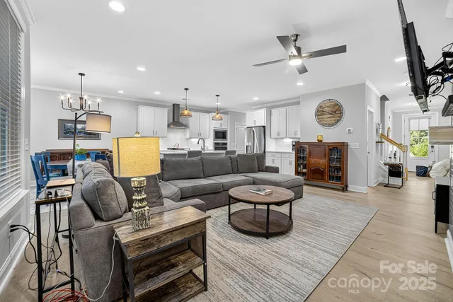 a kitchen with counter top space appliances and cabinets
