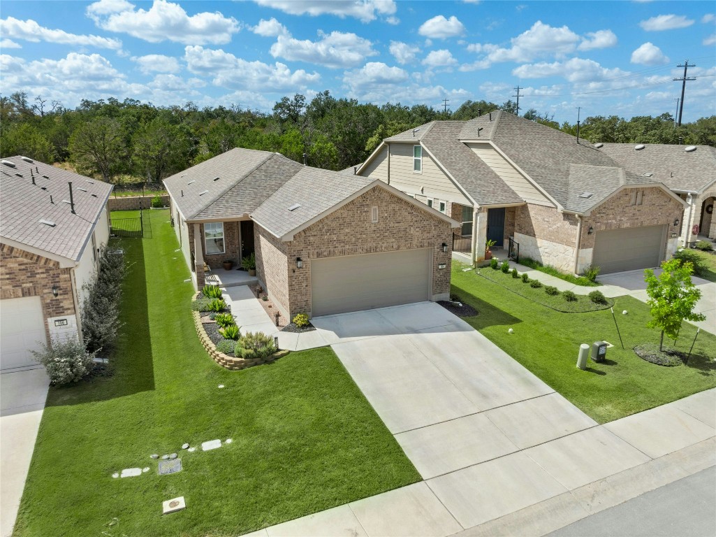 an aerial view of a house