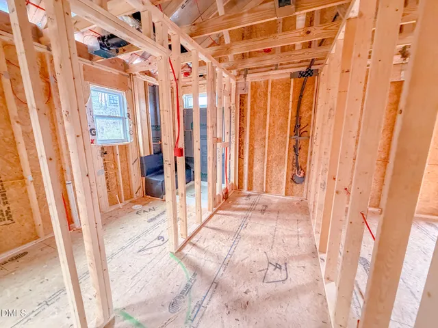 a view of a room with a window