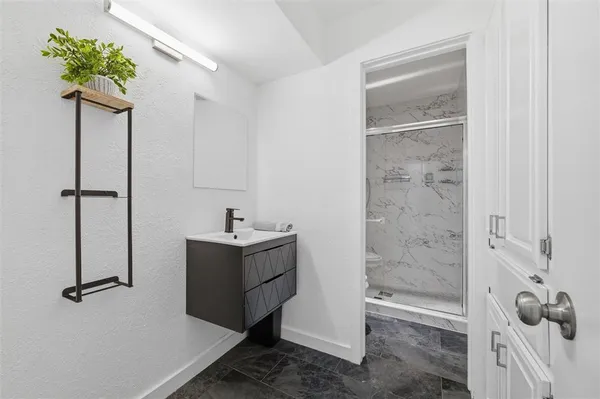 a bathroom with a shower
