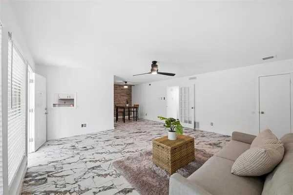 a living room with furniture