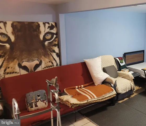 a blue and white photo of a couch