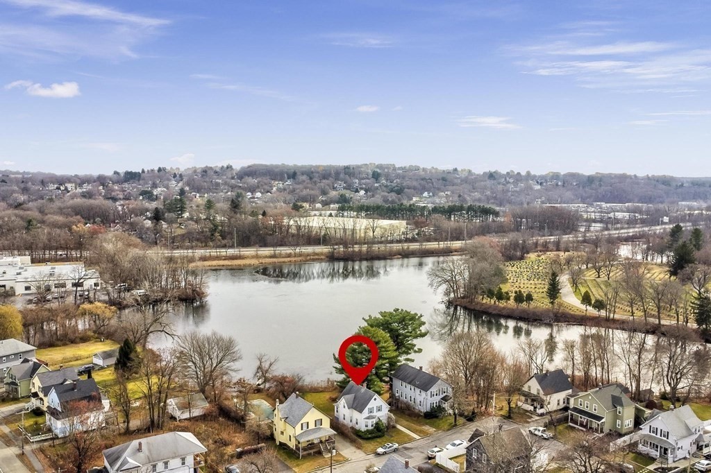 a view of a lake with a mountain view