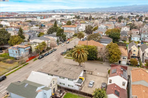 an aerial view of a city