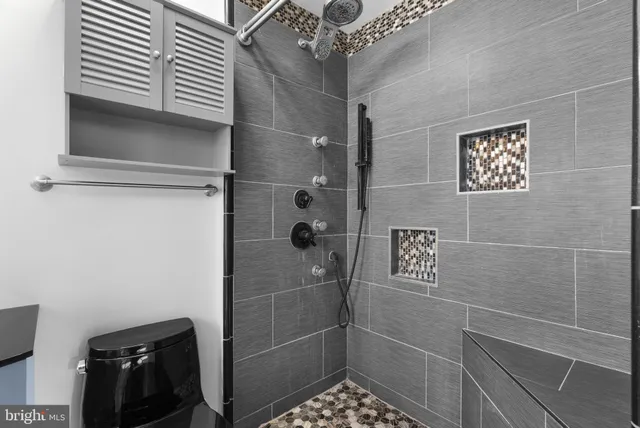 a bathroom with a shower