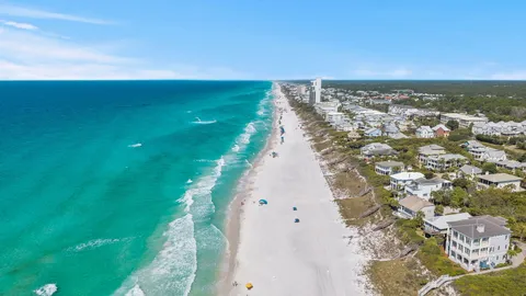 a view of an ocean with a big yard