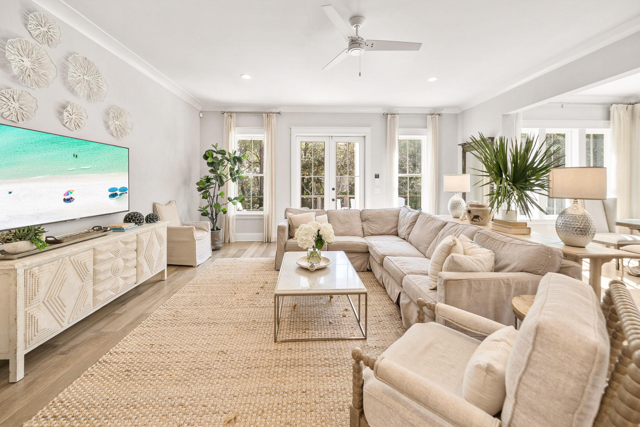 76 Brown Street Santa Rosa Beach, FL 32459 - Photo 5 of 48 a living room with furniture window and flat screen tv