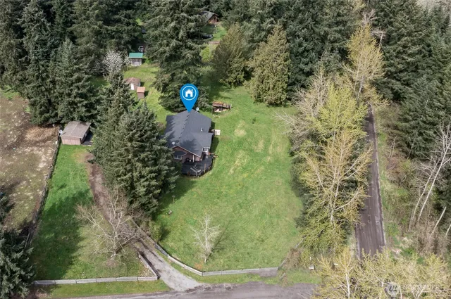 a view of a yard with plants