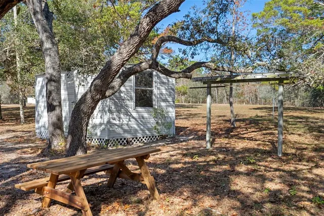 a view of a park with trees