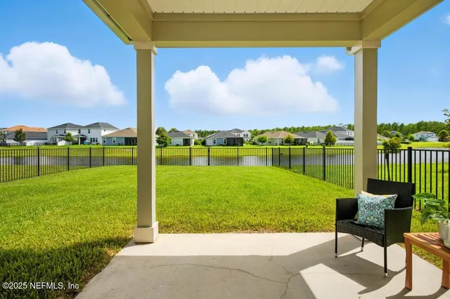 a view of a golf course with a garden