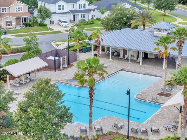 an aerial view of a house having outdoor space