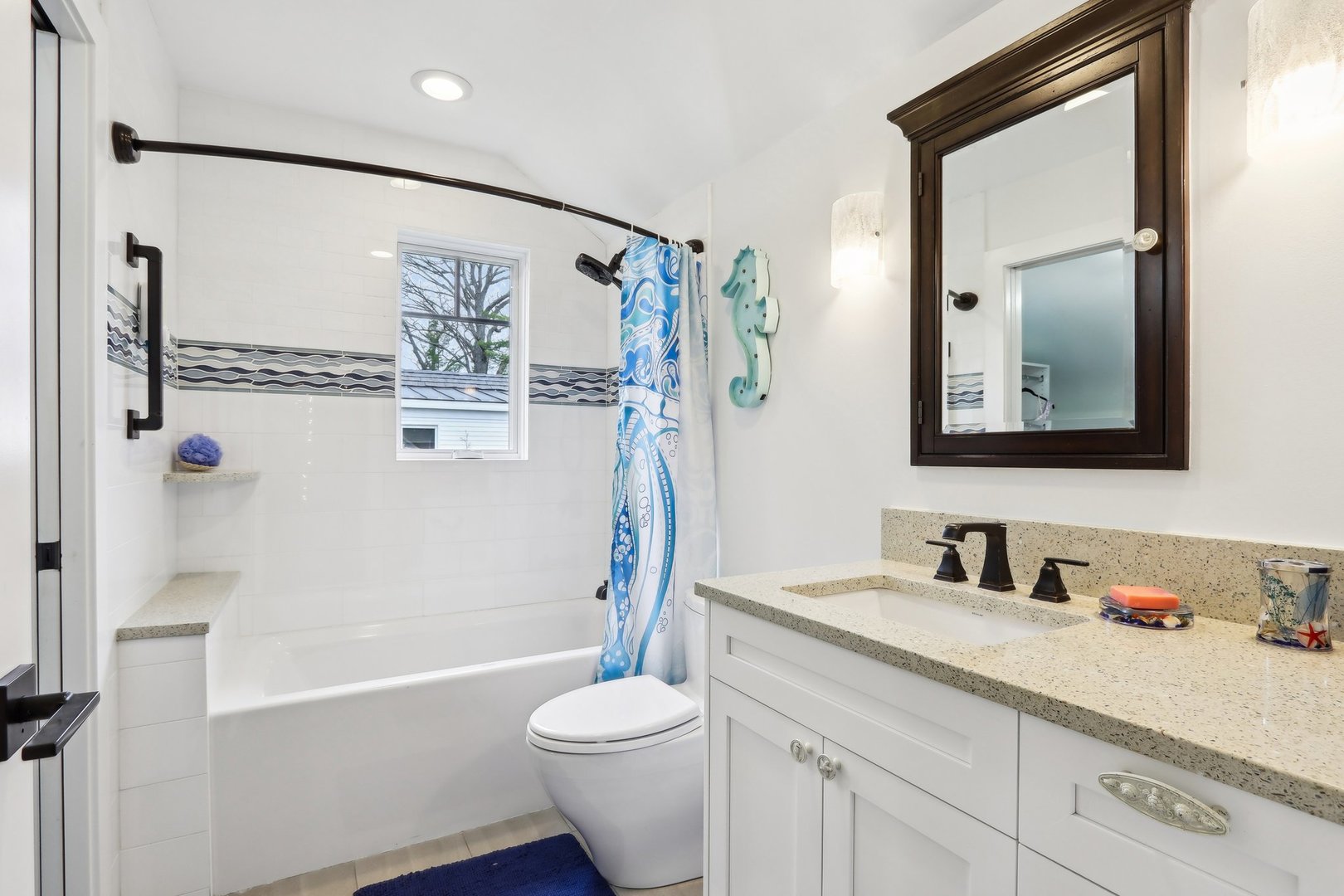 598 Rockefeller Road Lake Forest, IL 60045 - Photo 45 of 86 a bathroom with a granite countertop sink toilet and shower