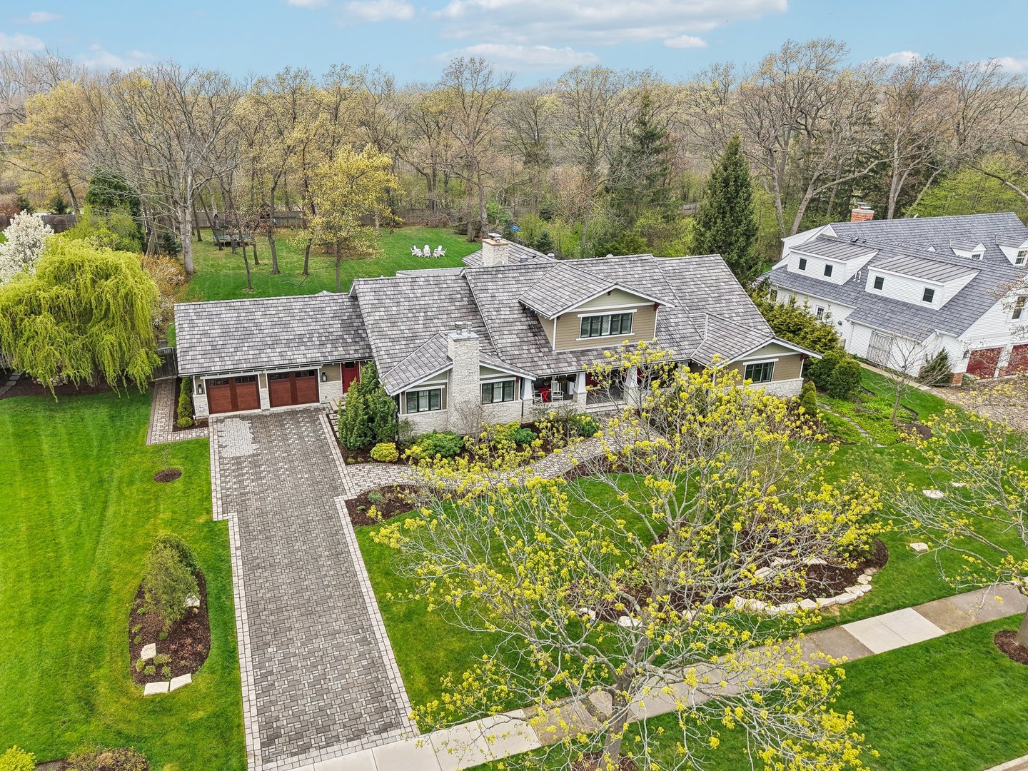 598 Rockefeller Road Lake Forest, IL 60045 - Photo 82 of 86 an aerial view of a house with a garden
