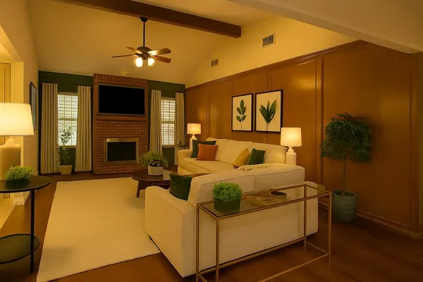 a bed room with a bed and a chandelier