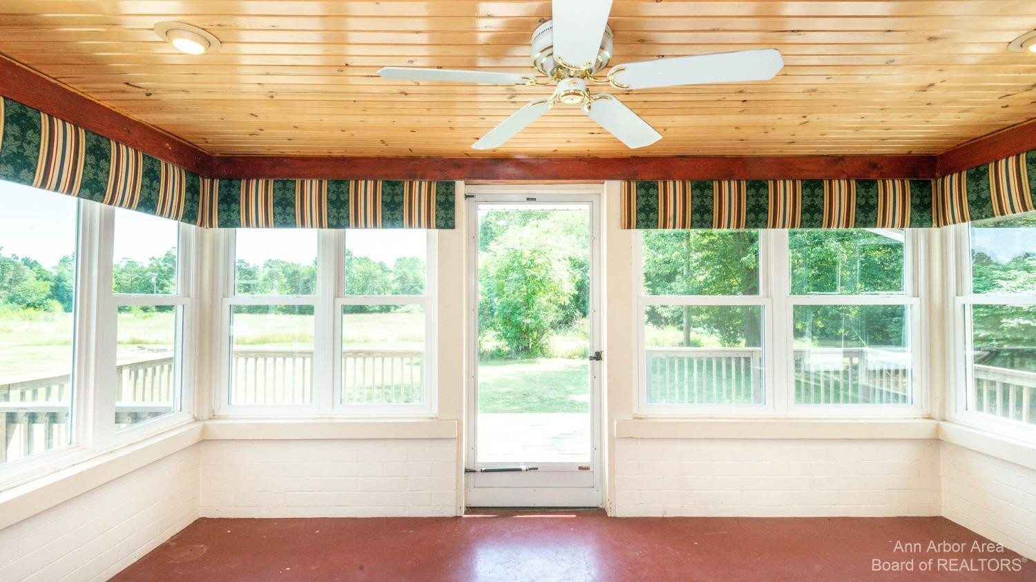 6900 Dexter-Pinckney Road Dexter, MI 48130 - Photo 12 of 30 Enclosed 3 Season Porch Leading to Deck