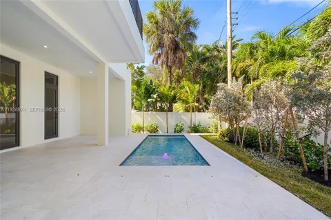 a view of an outdoor space with a garden