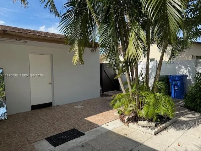 a potted plant sitting in front of a house