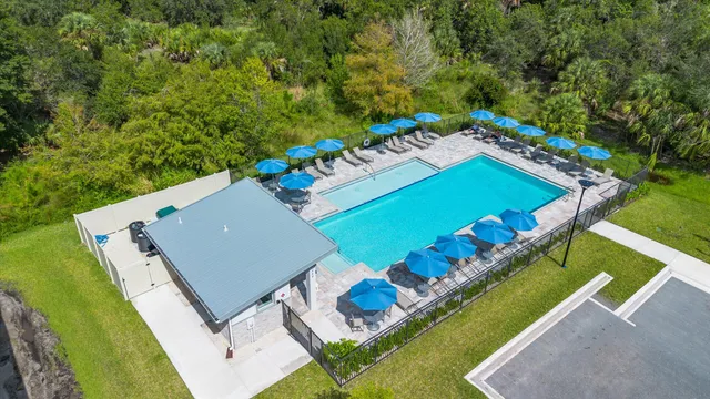 an aerial view of a house