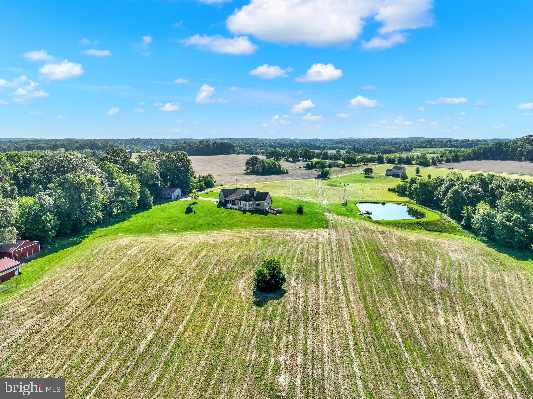220 Clouser Road Hanover, PA 17331 - Photo 44 of 56 Aerial of back of house and pond from end of field
