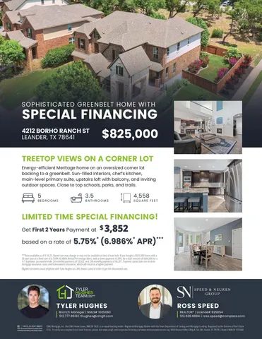 $825,000 | 4212 Borho Ranch Street, Leander, TX 78641