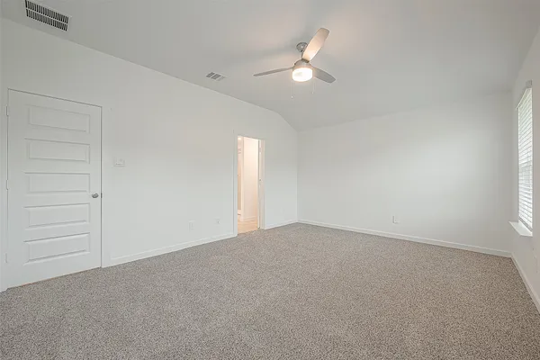 an empty room with an entryway