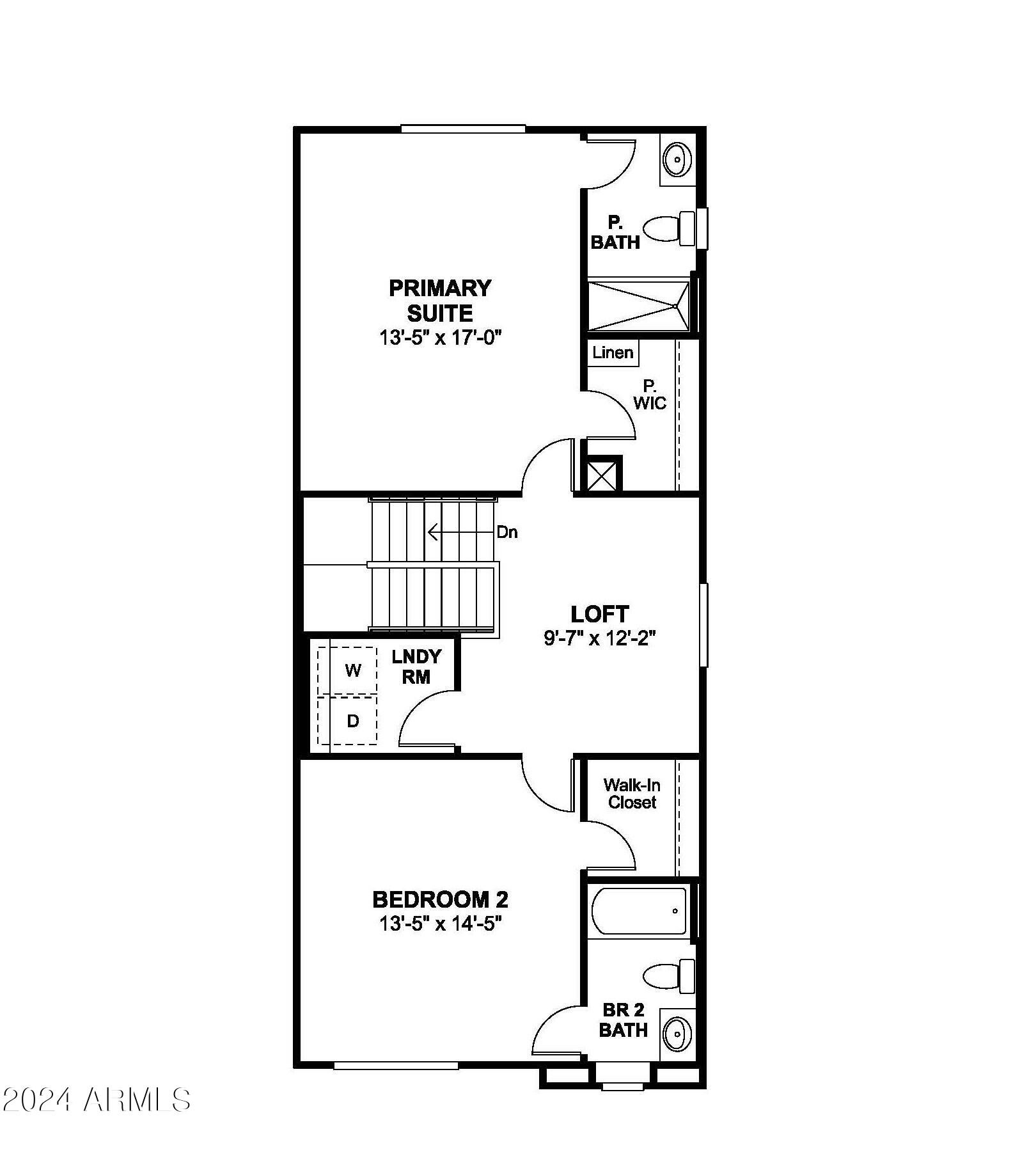 2819 West Red Fox Road Phoenix, AZ 85085 - Photo 16 of 16 Carina Floorplan Second Floor