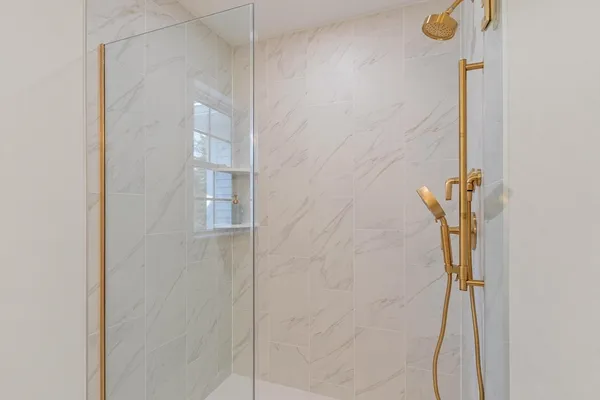 a bathroom with a shower