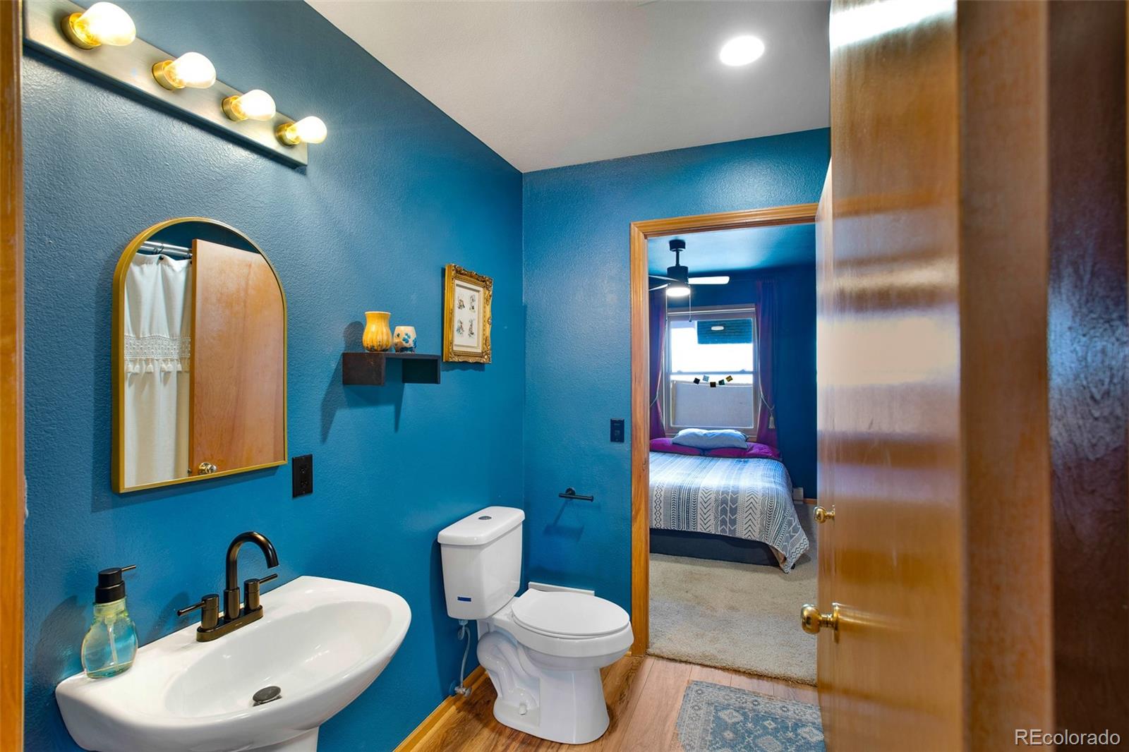 757 Thompson Park Road Fairplay, CO 80440 - Photo 23 of 49 a bathroom with a toilet sink and mirror