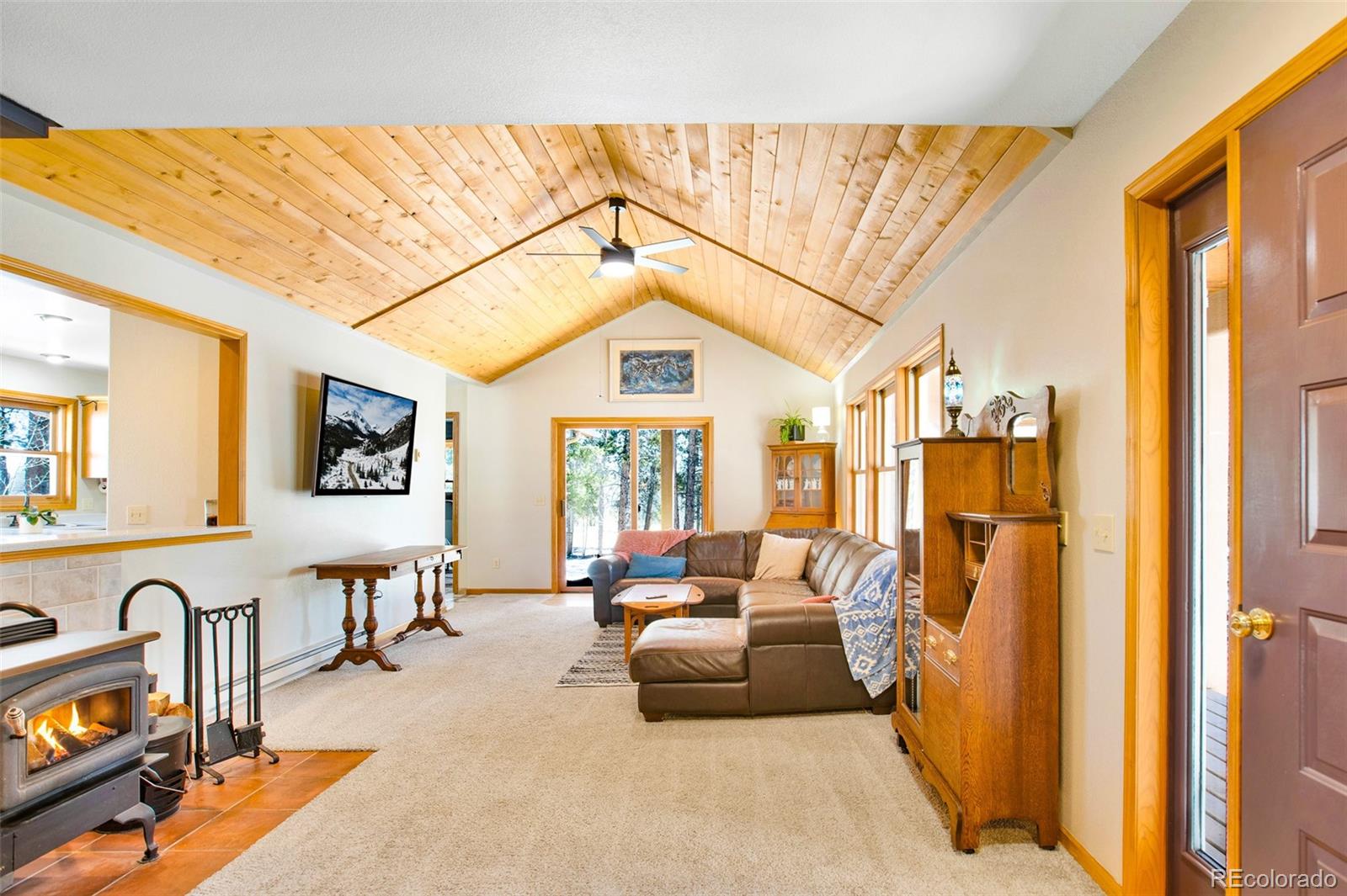 757 Thompson Park Road Fairplay, CO 80440 - Photo 4 of 49 a bedroom with furniture and a flat screen tv