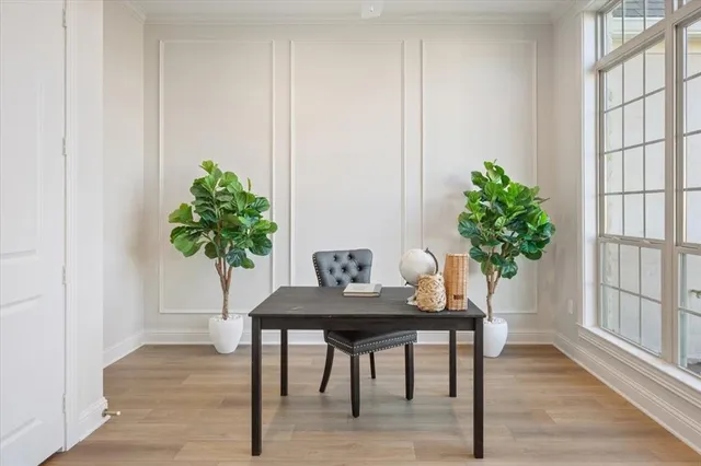 a view of a workspace with furniture