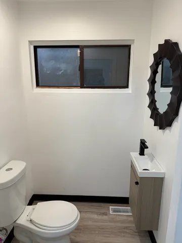 a bathroom with a toilet