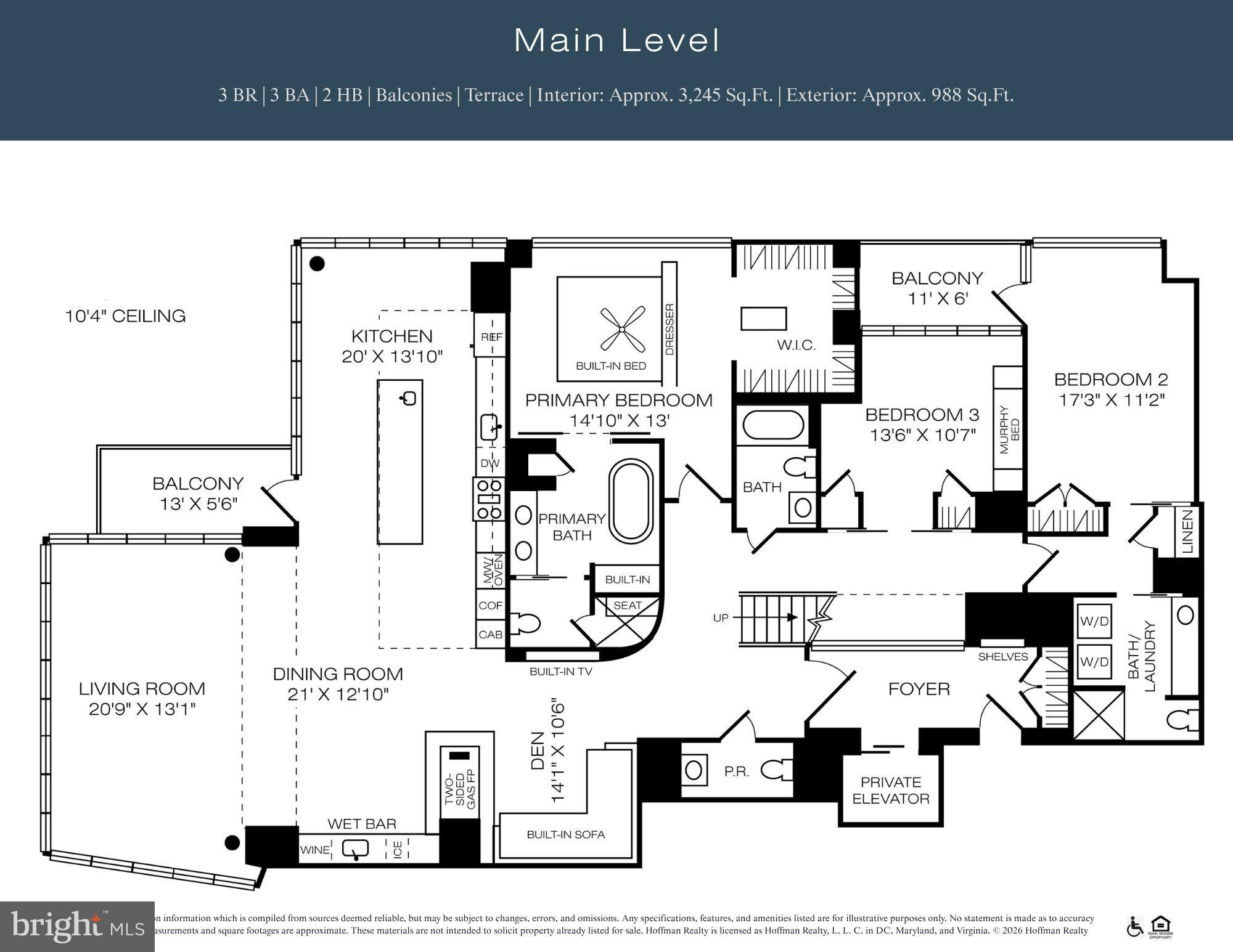 45 Sutton Square Southwest, Unit PH08 Washington, DC 20024 - Photo 8 of 10 VIO PH08 Main Level Floor Plan